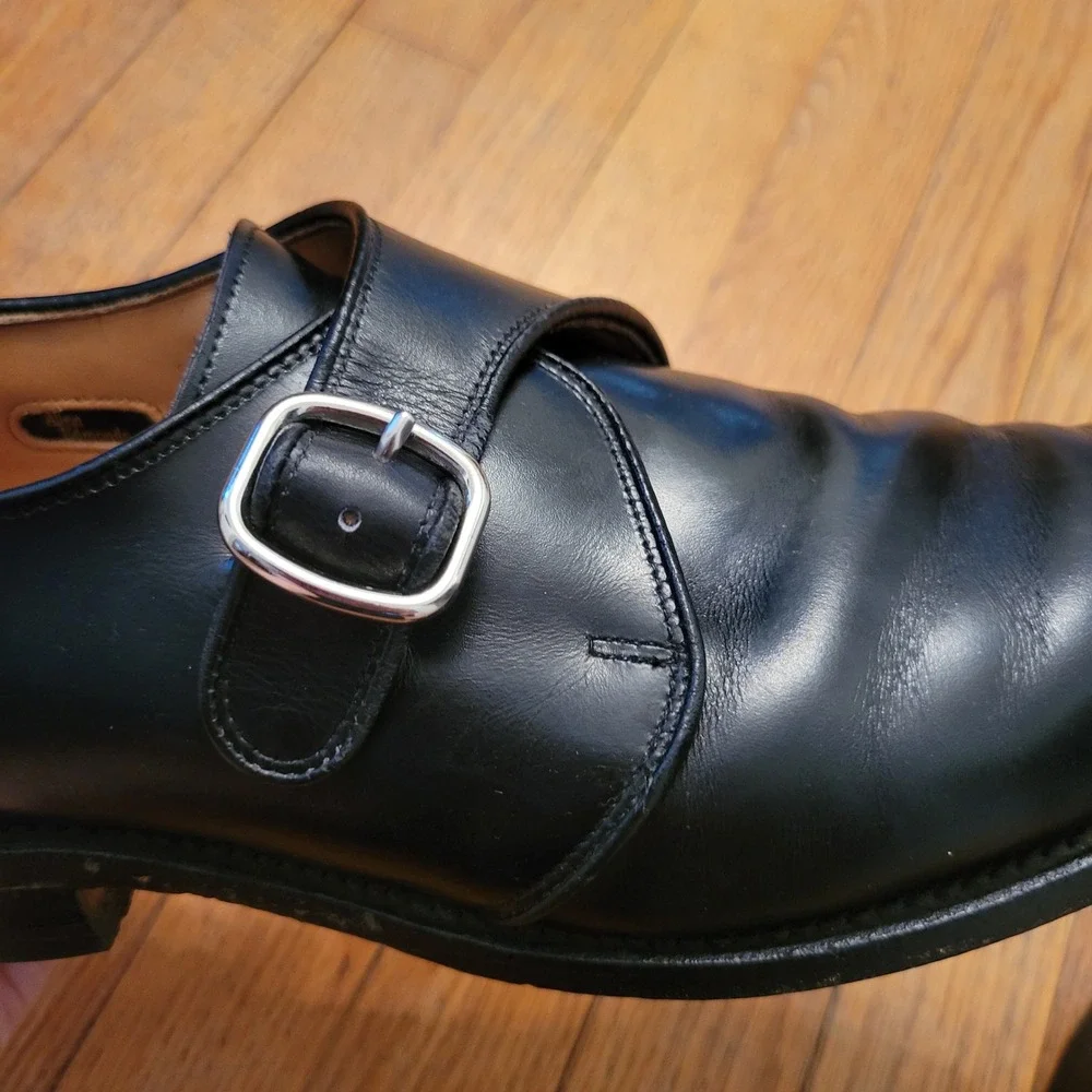 Allen Edmonds 10B Monk Strap Black Leather GARNER Dress Shoes Academia Business